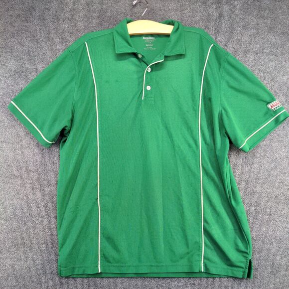 Krispy Kreme Men's Hydrovent Employee Piping Polo Shirt Uniform Green Large - Picture 2 of 13